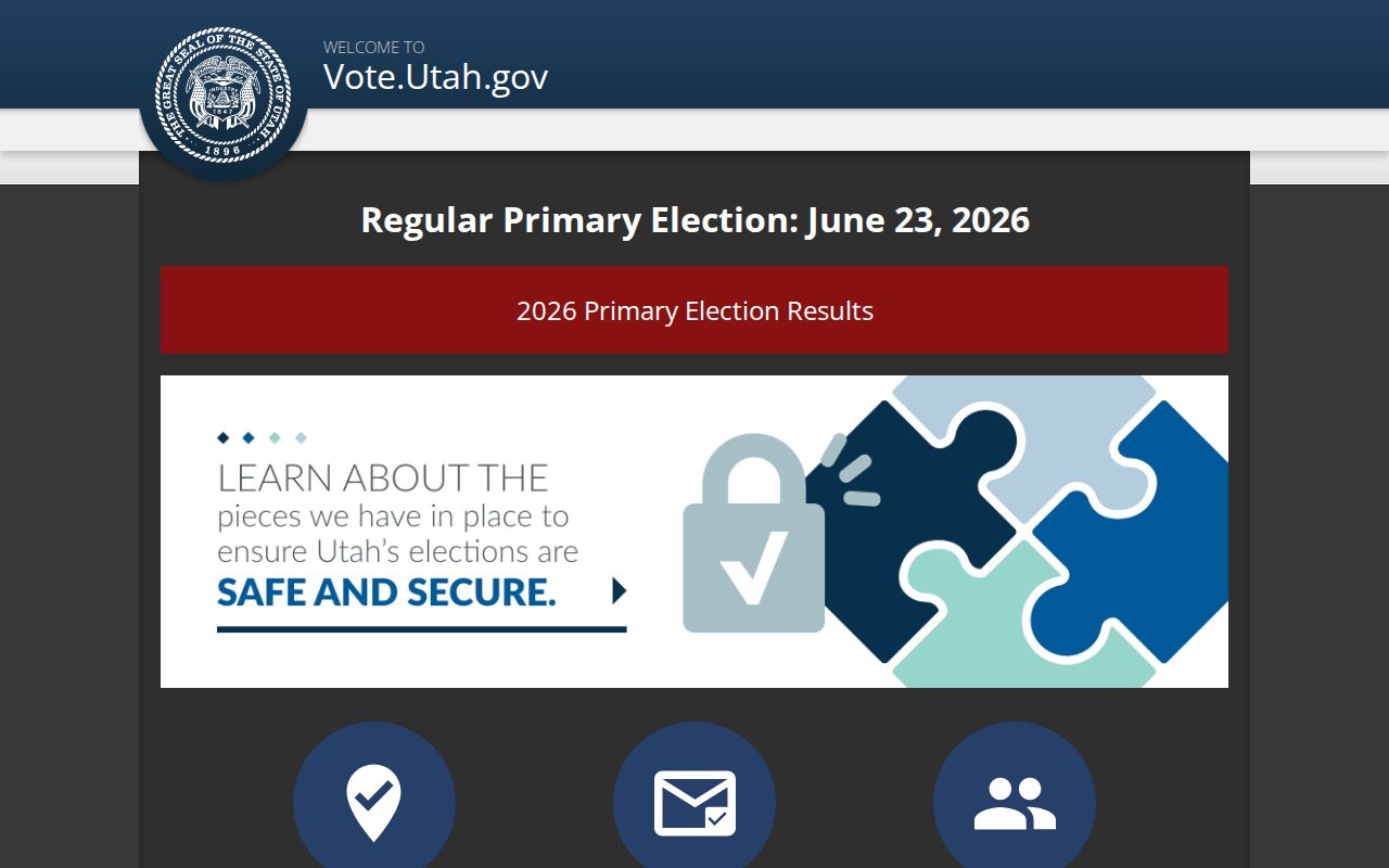 Weber County voter registration lookup at the official Vote Utah website